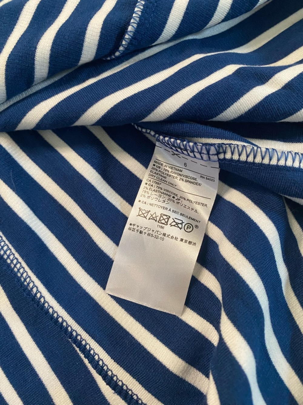 Banana Republic Blue White Striped Sleeveless Dress Size 6 Fit Flare - Picture 6 of 9